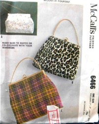 6466 Mccalls 1962 Easy to Make 3 Handbags 7 - 9 - 12 Inch Frames Pattern Uncut